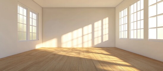 Poster - Spacious minimalist interior room with natural light ideal for versatile design and furnishing options