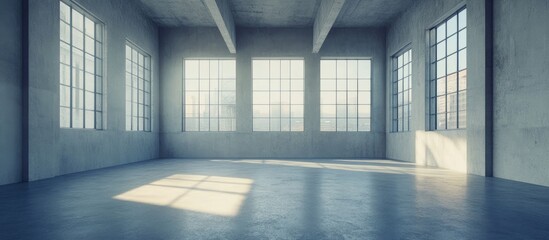 Poster - Bright and airy modern attic space with large windows ideal for creative projects and transformations