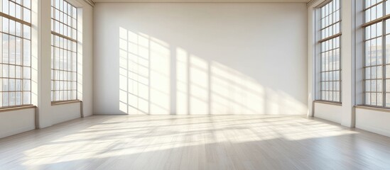 Poster - Bright and airy interior space with large windows and light walls ideal for modern design inspiration and decoration ideas