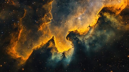 Poster - stunning nebula with vibrant colors and celestial details creating a mesmerizing cosmic background f