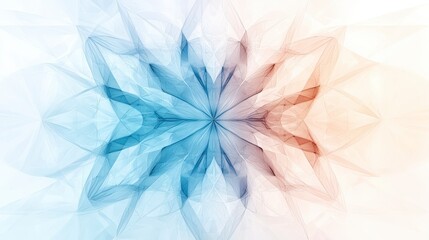 Poster - Colorful abstract design with intricate geometric shapes in blue and orange hues creating a visual harmony