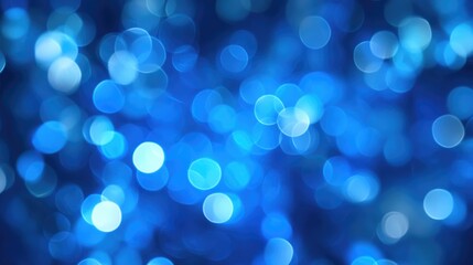 Poster - Bright blue abstract bokeh background with soft blurred effect creating a serene and calm atmosphere for creative design projects.