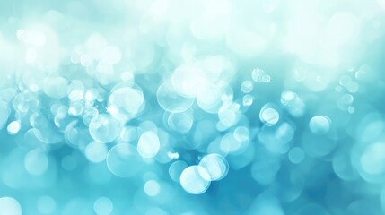 Poster - Soft blue water background with abstract bokeh effect creating a serene and vintage atmosphere ideal for design and relaxation themes.