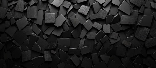 Poster - Dark grey abstract metallic wooden texture with small lines and shadow play for wide panoramic backgrounds and empty copyspace for text