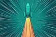 © Panithi - Rocket Launch Illustration with Dynamic Motion Lines and Vibrant Colors
