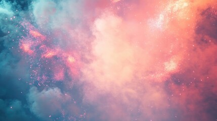 Poster - Colorful fireworks explosion background with empty space for text celebration template perfect for humor laughter and victory themes