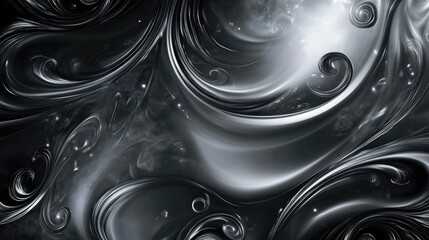 Poster - elegant titanium grey abstract background with swirls and flowing patterns for modern design project
