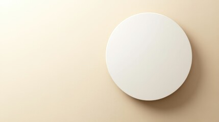 Aufkleber - Blank circular speech bubble on soft neutral background ideal for text or graphic overlays in marketing and communication materials