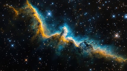 Aufkleber - Cosmic Nebula with Vibrant Colors and Stars in Deep Space Environment