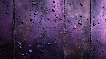 Aufkleber - Purple metallic texture with droplets creating an abstract background for design and artistic projects.