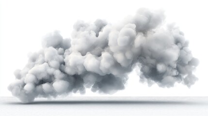 Aufkleber - Realistic white smoke cloud on transparent background for creative design and visual effects applications