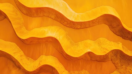 Poster - Vibrant Abstract Aerial View of Flowing Orange Waves and Patterns in Textured Surface