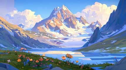 snowy mountain view