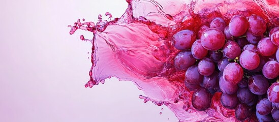 Poster - Vibrant Splash of Grape Juice with Abstract Liquid Dynamics and Space for Text Background