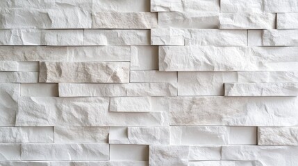 Aufkleber - Textured white stone plaster wall background with varying surface depths and subtle color variations for architectural and design projects.