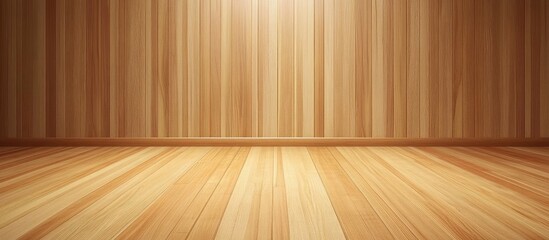 Aufkleber - Warm wooden wall surface with clean finish creating an inviting backdrop perfect for interior design showcases and promotional presentations
