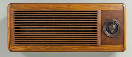 Aufkleber - Retro wooden air conditioner design ideal for vintage home decor adding charm and style to interior spaces