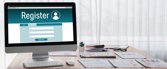 Poster - online registration form for brisk form filling on the internet website