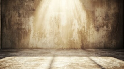 Aufkleber - Interior space with vintage grunge concrete wall illuminated by soft light creating an atmospheric backdrop for various design projects.
