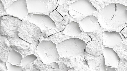 Aufkleber - Vintage cracked white stone wall texture showcasing an aged retro pattern ideal for background and design projects.