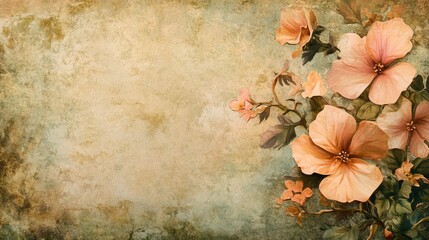 Aufkleber - Vintage floral background with soft textures and elegant decorative elements in a classic artistic style