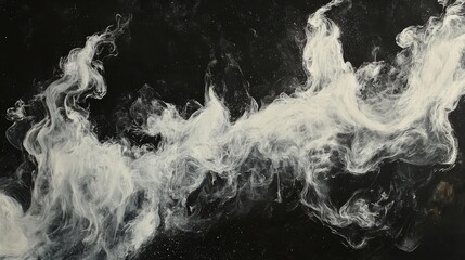 Aufkleber - Elegant white smoke patterns swirling on a dark background creating a dramatic and artistic atmosphere for creative projects
