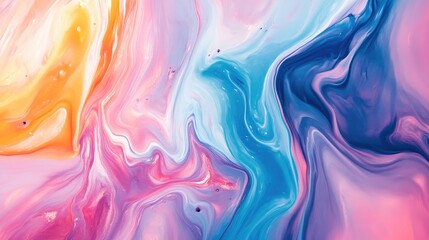 Poster - Colorful abstract digital painting showcasing a dynamic blend of vibrant hues and fluid shapes for artistic and creative backgrounds.