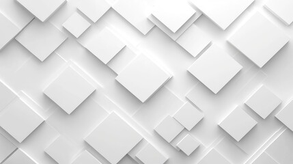 Aufkleber - Modern white geometric tile pattern for minimalist decorative wallpaper design.