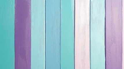Poster - Vertical Stripes of Violet and Soft Teal Shades on Weathered Wooden Planks for Creative Backgrounds and Artistic Designs