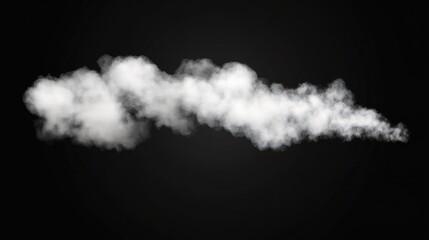 Poster - Realistic white smoke cloud with mystical vapor effect on a transparent background for creative and design projects.