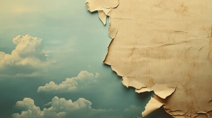 Aufkleber - vintage paper texture with torn edges and empty space for text or images ideal for backgrounds and creative designs