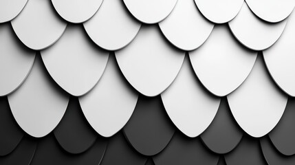 Wall Mural - Abstract grayscale overlapping circles pattern texture background.