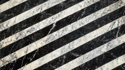 Aufkleber - Black and White Striped Marble Texture Elegant High Definition Background for Interior Design and Architecture Projects