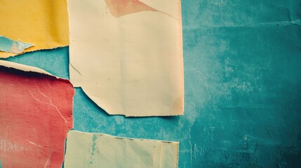 Poster - Colorful vintage paper textures with ample copy space for creative text placement and design projects.