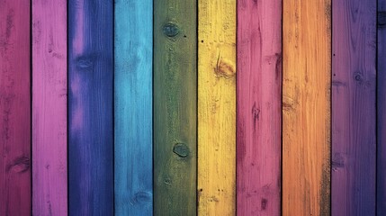 Poster - Colorful vintage painted wooden planks texture background for creative design or artistic projects