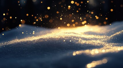 Poster - abstract winter bokeh lights sparkling on snow surface creating a dreamy frosty background for seaso