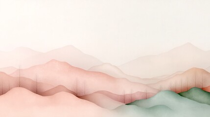 Poster - Tranquil pastel gradient landscape featuring a gentle transition from soft pink to muted beige hues with a textured overlay providing depth and a tactile The clean and contemporary visual style