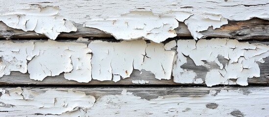 Aufkleber - Weathered wooden door close-up highlighting peeling paint and water damage from prolonged rain and sunlight exposure