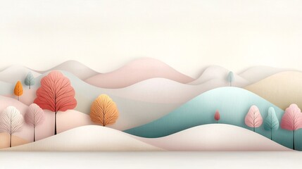 Poster - Tranquil pastel gradient landscape with a gentle transition from soft pink to muted beige hues