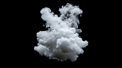 Poster - White smoke swirl on dark background creating an abstract and dramatic visual effect for creative projects and designs