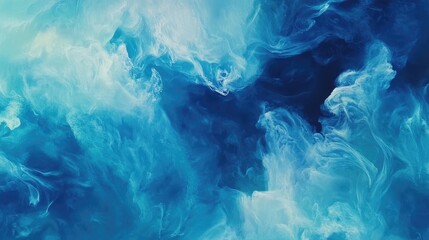 Poster - Vibrant blue abstract background with swirling motion and fluid textures for artistic or graphic design applications