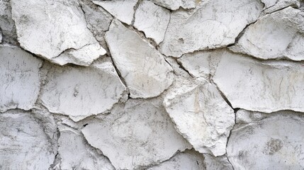 Aufkleber - Textured White Cement Wall with Cracked Surface Ideal for Backgrounds and Design Projects