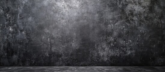 Poster - Dark gray concrete background texture with smooth surface ideal for industrial design and empty space for creative text overlay