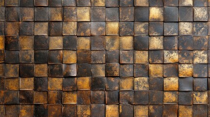 Aufkleber - Vintage textured wall tiles in earthy tones ideal for creative design projects and background applications.