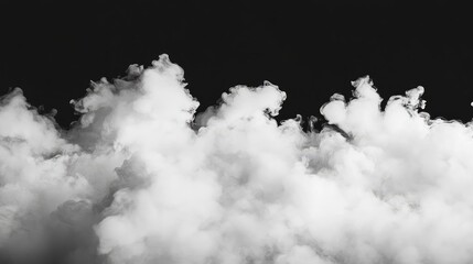 Poster - Dense white smoke billowing upwards against a dramatic dark backdrop creating a mystical and atmospheric visual effect.