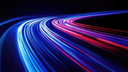 Aufkleber - Colorful Abstract Light Trails Across a Dark Background Creating a Dynamic Motion Effect