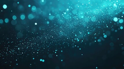 Poster - Turquoise shimmering glitter texture with sparkling particles for festive and decorative backgrounds