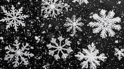 Poster - Elegant Snowflake Pattern on Dark Background Ideal for Winter Seasonal Designs