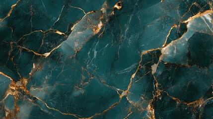 Poster - Turquoise marble background featuring elegant golden veins and rich textures for luxury design projects