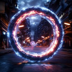 Aufkleber - luminous quantum spiral captivating crystalline formations and pulsing energy fields in a futuristic